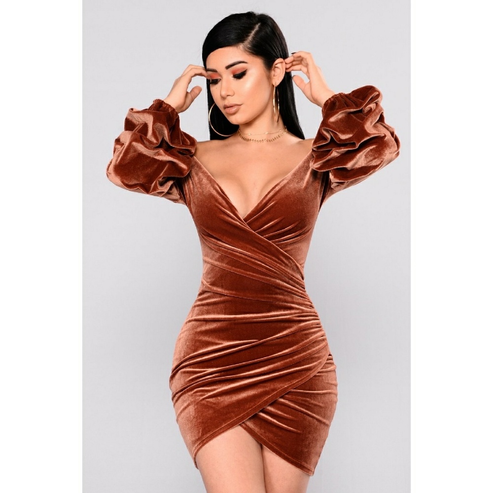 Velvet Dress Rust